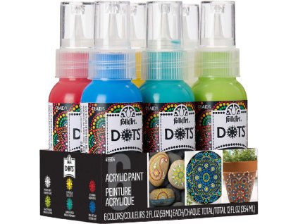 FolkArt Sada akrylových barev pro tečkování - 6 ks