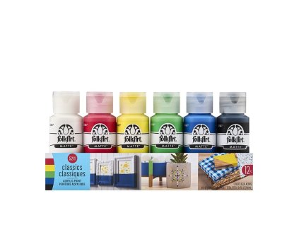 FolkArt 12 ks Matte Classic - Sada akrylových barev s matným povrchem
