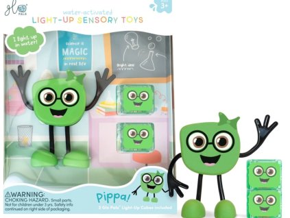 Glo Pals - figurka Pippa -zelená + 2 svítící kostky do vody