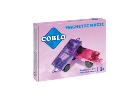 COBLO - Magnetická stavebnice podvozek pro auta - 2ks - PASTEL