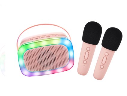 La Larma-Lalarma Bluetooth Karaoke párty 2 mikrofony -Rose