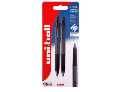 UNI gumovatelné pero stiskací URN-181, sada 2 ks, 0,7 mm, černé