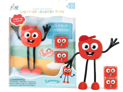 Glo Pals - figurka Sammy - ČERVENÁ + 2 svítící kostky do vody