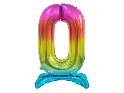 Godan - Balónek fóliový DUHOVÝ s číslicí 0-9 SMART 74 cm