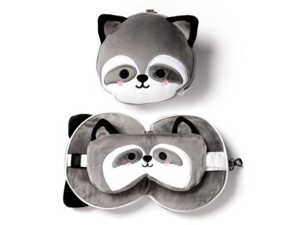 Relaxeazzz - Cestovní polštář a maska na oči - Mýval