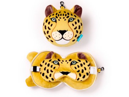 Relaxeazzz - Cestovní polštář a maska na oči - Leopard