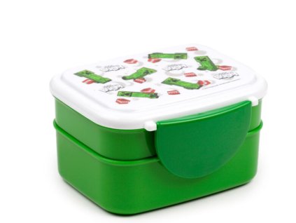 Svačinový box s příborem Bento box - Minecraft Creeper & TNT