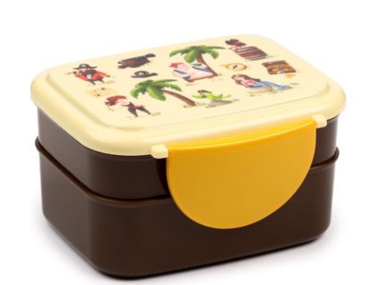 Svačinový box s příborem Bento box - Pirát Jolly Rogers