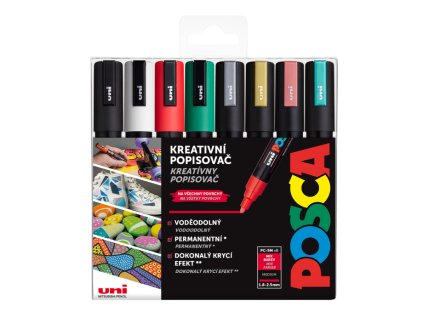 POSCA sada popisovačů PC-5M - CHRISTMAS 8 ks