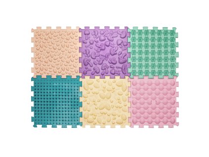 Masážní podložka Puzzle Mix Pastel 6 prvků