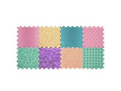 Masážní podložka Puzzle Mix Pastel 8 prvků