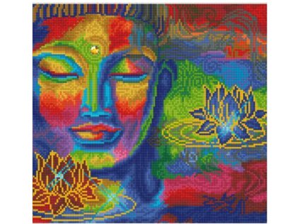 Diamantové malování - DIAMOND DOTZ - Budha s lotusy