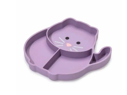 Melii Silikonový dělený talířek s přísavkou - kočka