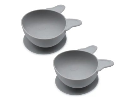 Melii Silikonová miska s přísavkou 300 ml 2ks - buldoček