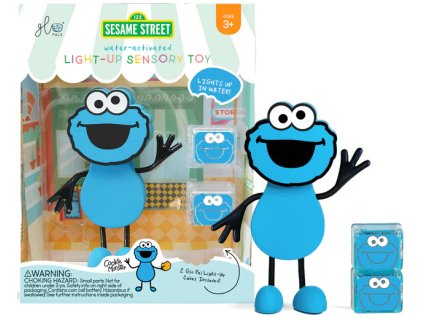 Glo Pals - figurka Cookie - MODRÁ + 2 svítící kostky do vody
