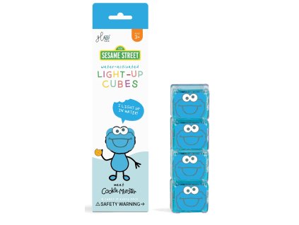 Glo Pals - svítící senzorické kostky do vody-modrá- Cookie 4 ks
