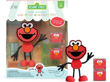 Glo Pals - figurka Elmo - ČERVENÁ + 2 svítící kostky do vody