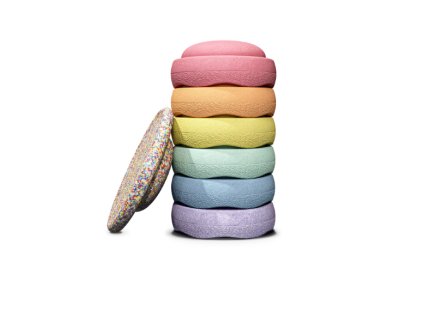 Stapelstein - Original rainbow Set pastel - balanční kameny 7ks