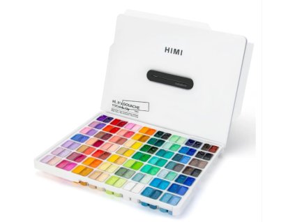 HIMI kvašové barvy - Twin Cup Gouache Set - 112 Colours - white Edition