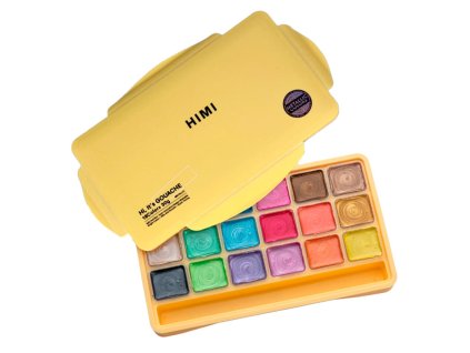 HIMI kvašové barvy - Jelly Cup Gouache Set - 18 Colours- Metallic Edition