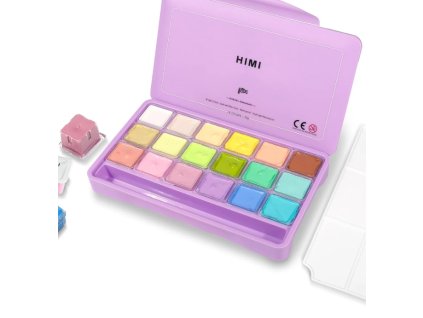 HIMI kvašové barvy - Jelly Cup Gouache Set - 18 Colours - Pastel Edition