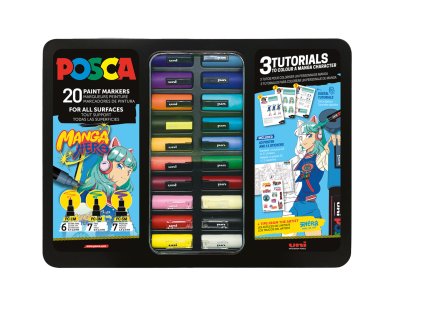 4337 4 posca sada popisovacu manga hero mix barev 20 ks