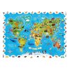 Ludattica - Detektivní puzzle s lupou - Mapa světa se zvířaty