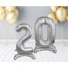 Godan - Balónek fóliový STŘÍBRNÝ s číslicí 0,1,2,3,5,6,7,8,9 SMART 74 cm