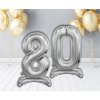 Godan - Balónek fóliový STŘÍBRNÝ s číslicí 0,1,2,3,5,6,7,8,9 SMART 74 cm