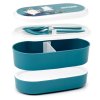 Svačinový box s příborem Bento box - 3 patra - Mumínek