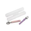 11100 Melii Dětská vidlička a lžička s pouzdrem - růžovofialová
