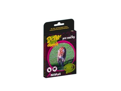 Obojok Dr.Pet pre mačky 43 cm antiparazitárny ČIERNY s repelentným účinkom (tick and flea repellent collar for cats)