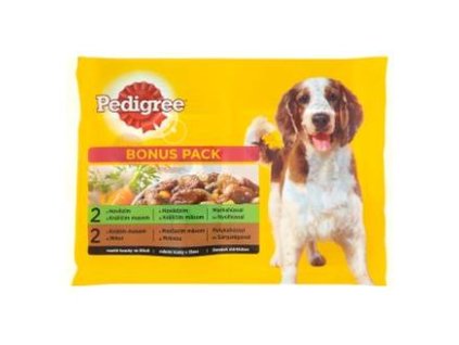 Mars PEDIGREE kapsička dog ADULT Multipack HD a králik &  morka a mrkva v šťave 4 x 100 g