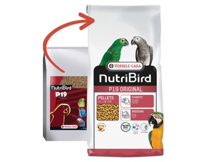 VL NutriBird P19 Original- extrudy pre chov, preperovanie a zvýšené nároky veľkých papagájov s tuzemským ovocím 10kg