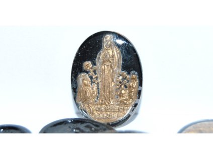 Cabochon -20x15mm- Religious motifinscription: VIEREEDE LOURDES