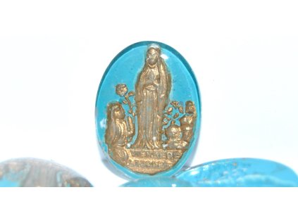 Cabochon -20x15mm- Religious motifinscription: VIEREEDE LOURDES