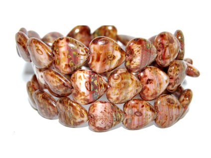 Pressed beads -Hearts 16x15mm