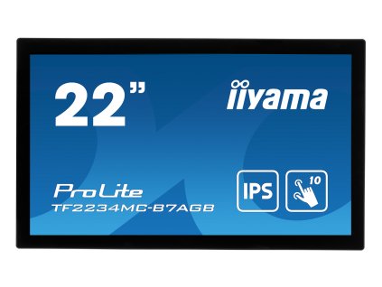 22" iiyama TF2234MC-B7AGB: IPS, FullHD, capacitive, 10P, 350cd/m2, VGA, HDMI, DP, IP65, čierny