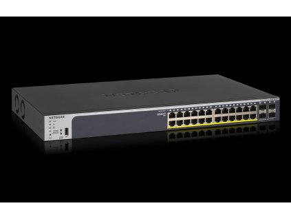 NETGEAR 24-Port Gigabit PoE+ (380W) SmartManaged Pre Switch with 4 SFP Ports