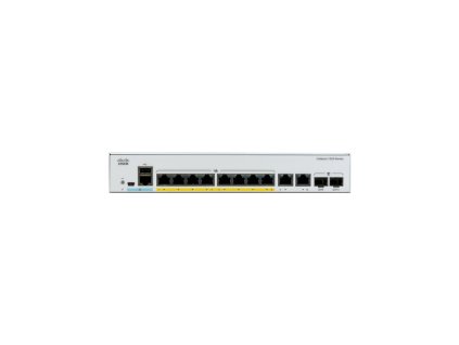 Catalyst C1000-8FP-2G-L, 8x 10/100/1000 Ethernet PoE+ portu a 120W PoE budget, 2x 1G SFP a RJ-45