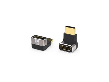 PREMIUMCORD Adaptér spojka 8K HDMI A - HDMI A, F/M, zahnutá do pravého úhlu 90°
