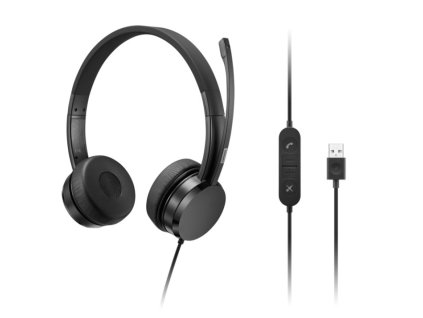 Lenovo slúchadlá USB-A Wired Stereo On-Ear Headset (with control box)/USB/Čierna