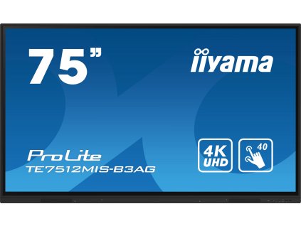 75" iiyama TE7512MIS-B3AG: IPS, 4K, 40P, USB-C