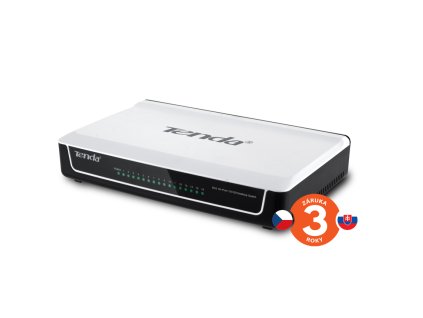 Tenda S16 - 16x 10/100 Mbps Fast Ethernet Switch, Fanless-bez ventilátorov, Desktop