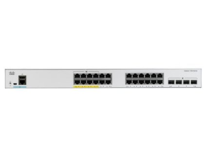 Catalyst C1000-24FP-4G-L, 24x 10/100/1000 Ethernet PoE+ portu a 370W PoE budget, 4x 1G SFP uplinks