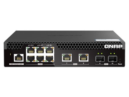 QNAP riadený switch QSW-M2106R-2S2T (6x 2,5GbE RJ45, 2x 10GbE RJ45, 2x 10GbE SFP+, malá šírka)