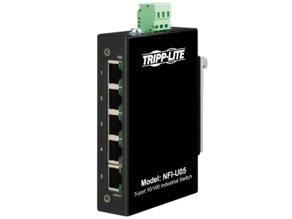 Tripplite Prepínač 5x zdroj Unmanaged Ethernet Switch, 10/100Mb/s, -40 ° ... 75 ° C, montáž DIN / doska