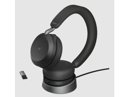 Jabra Evolve2 75/Stereo/ANC/USB-C/BT/Bezdrať/MS/Stand/Čierna