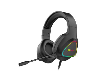 Herné slúchadlá C-TECH Midas (GHS-17BK), casual gaming, RGB podsvietenie, čierna