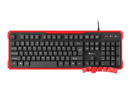 Genesis herná klávesnica RHOD 110/Drôtová USB/US layout/Čierna-červená
